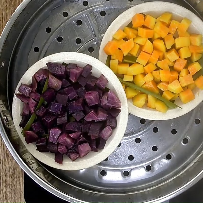 Bước 2 Hấp khoai lang Bánh sago khoai lang
