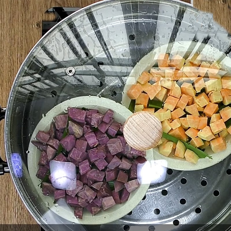 Bước 2 Hấp khoai lang Bánh sago khoai lang