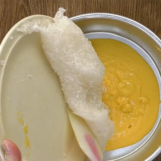 Bước 4 Làm lớp bánh khoai lang mật Bánh sago khoai lang