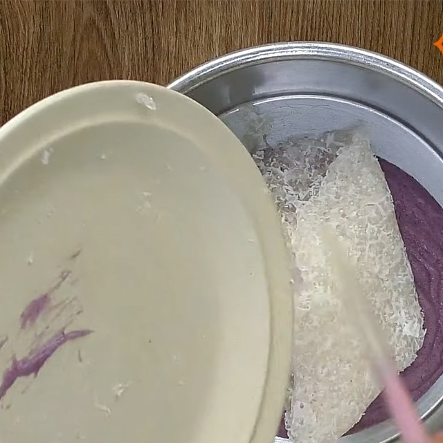 Bước 5 Làm lớp bánh khoai lang tím Bánh sago khoai lang
