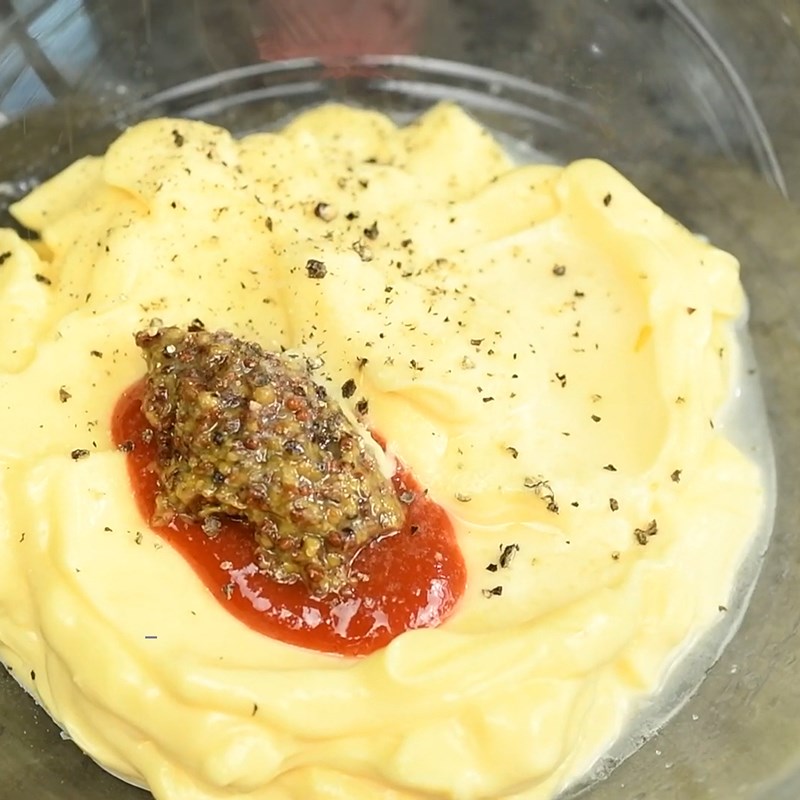 Bước 4 Làm sốt trộn Sandwich tôm salad