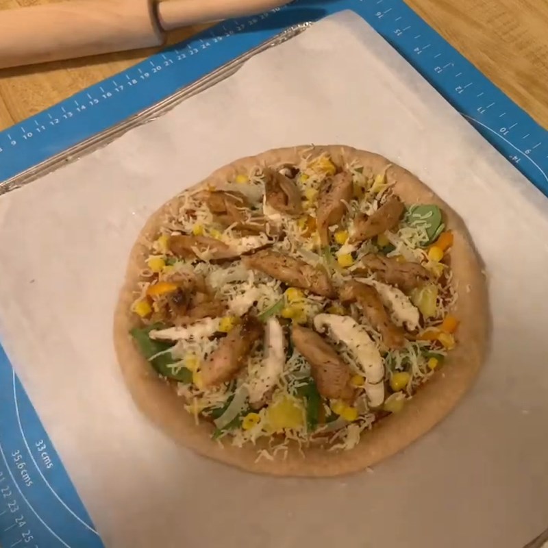Bước 5 Tạo hình bánh Bánh Pizza nguyên cám không cần nhồi