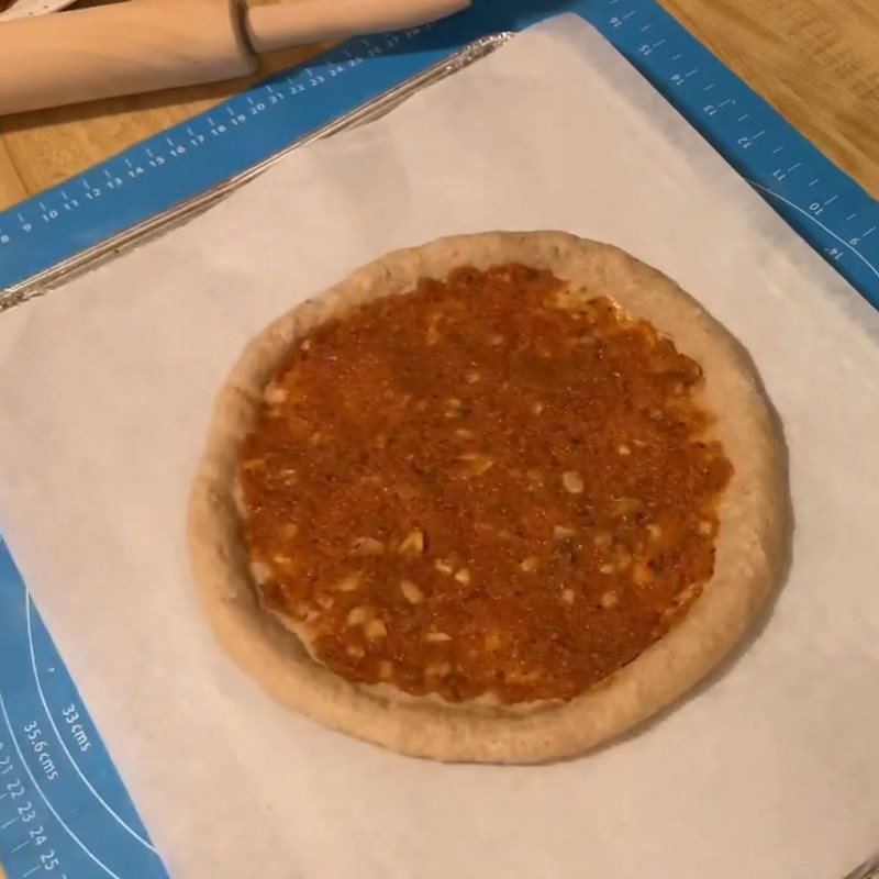 Bước 5 Tạo hình bánh Bánh Pizza nguyên cám không cần nhồi