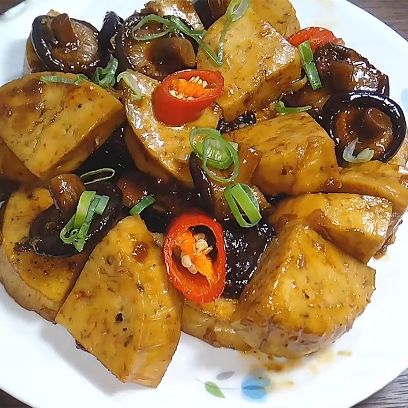 Bước 5 Thành phẩm Chả lụa chay kho nấm