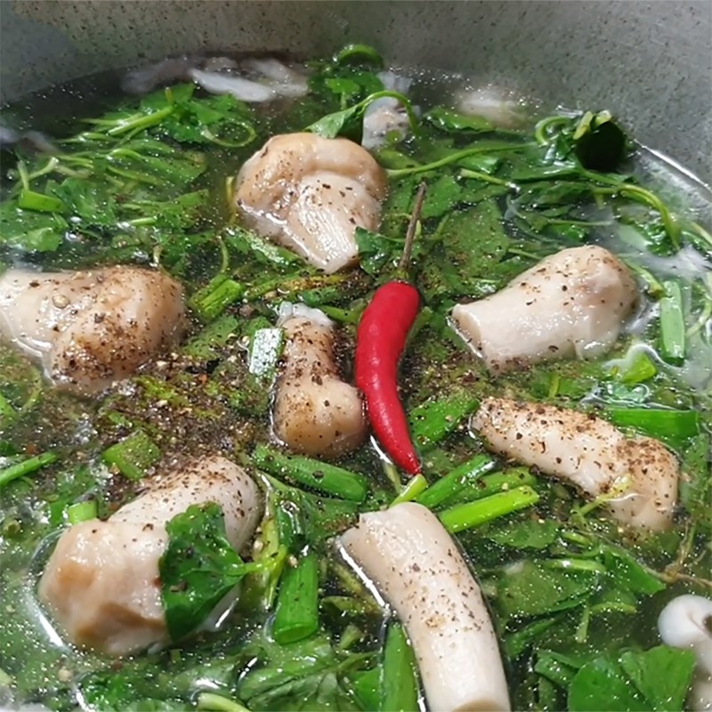 Bước 4 Thành phẩm Canh rau má nấm