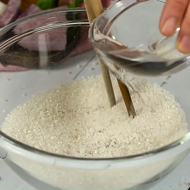 Bước 2 Xay và trộn bột báng Bánh sago khoai lang tím viên tròn