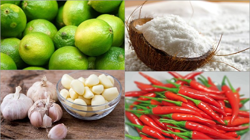 Nguyên liệu món ăn nước mắm chua ngọt tỏi ớt