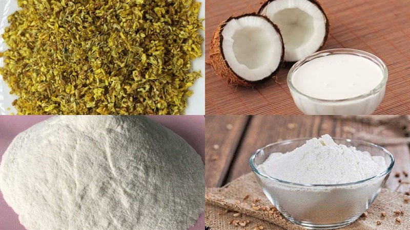 Nguyên liệu món ăn thạch quế hoa nước cốt dừa