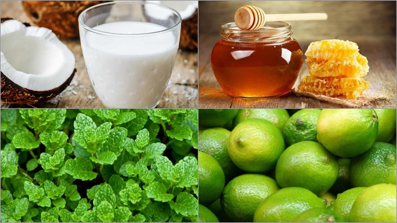 Hình nguyên liệu làm kem mojito nước cốt dừa