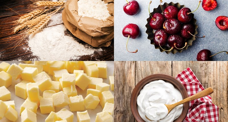 Nguyên liệu món ăn bánh kem cherry