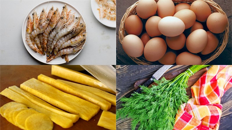Nguyên liệu món ăn 3 cách làm sandwich tôm