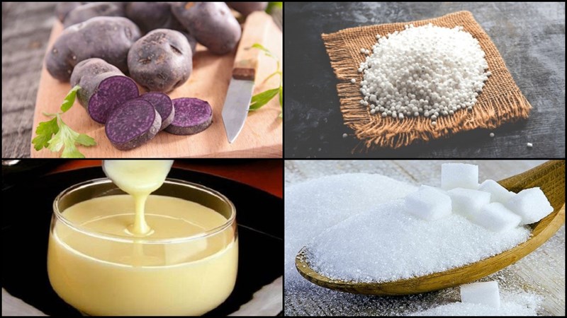 Nguyên liệu món ăn bánh sago khoai lang