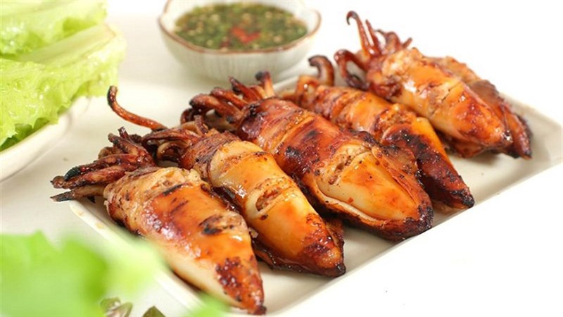 Mực nhồi thịt nướng