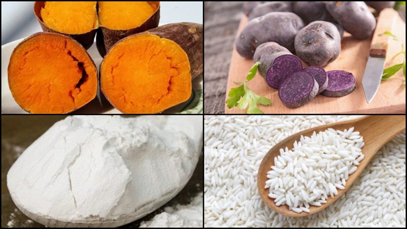 Nguyên liệu món ăn bánh sago khoai lang