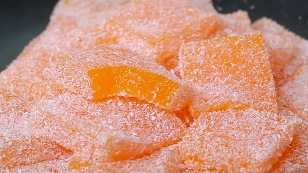 Cách làm kẹo dẻo cam dừa thơm ngon đãi khách dịp Tết đơn giản dễ làm