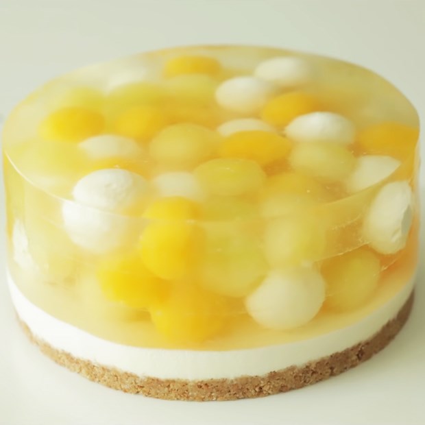 Cách làm cheesecake thạch xoài dưa lưới ngọt mát, đơn giản, hấp dẫn
