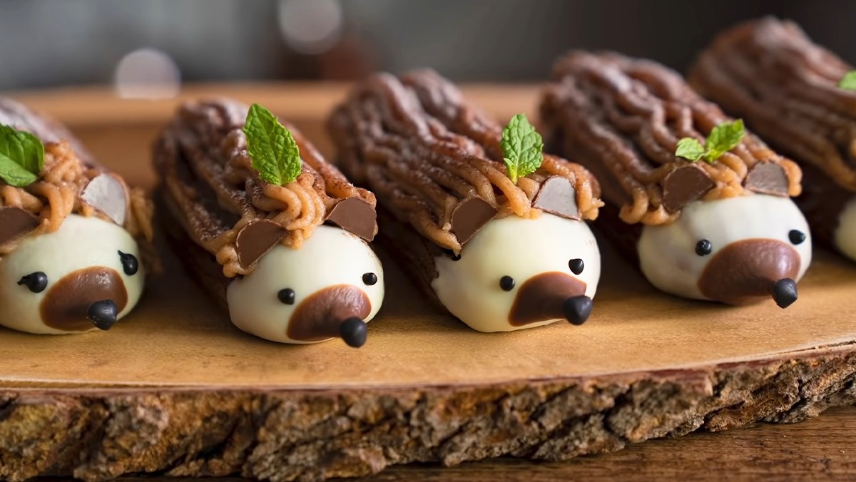 Bánh su socola hình con nhím