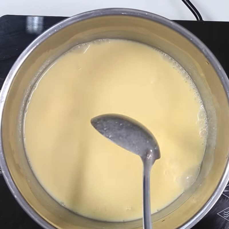Bước 2 Đun hỗn hợp sữa Panna cotta siro cam