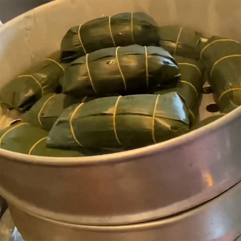 Bước 5 Hấp bánh Bánh tét dừa chay
