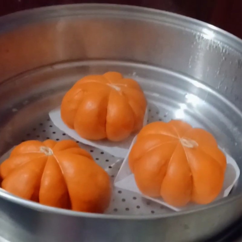 Bước 4 Hấp bánh bao gấc Bánh bao gấc