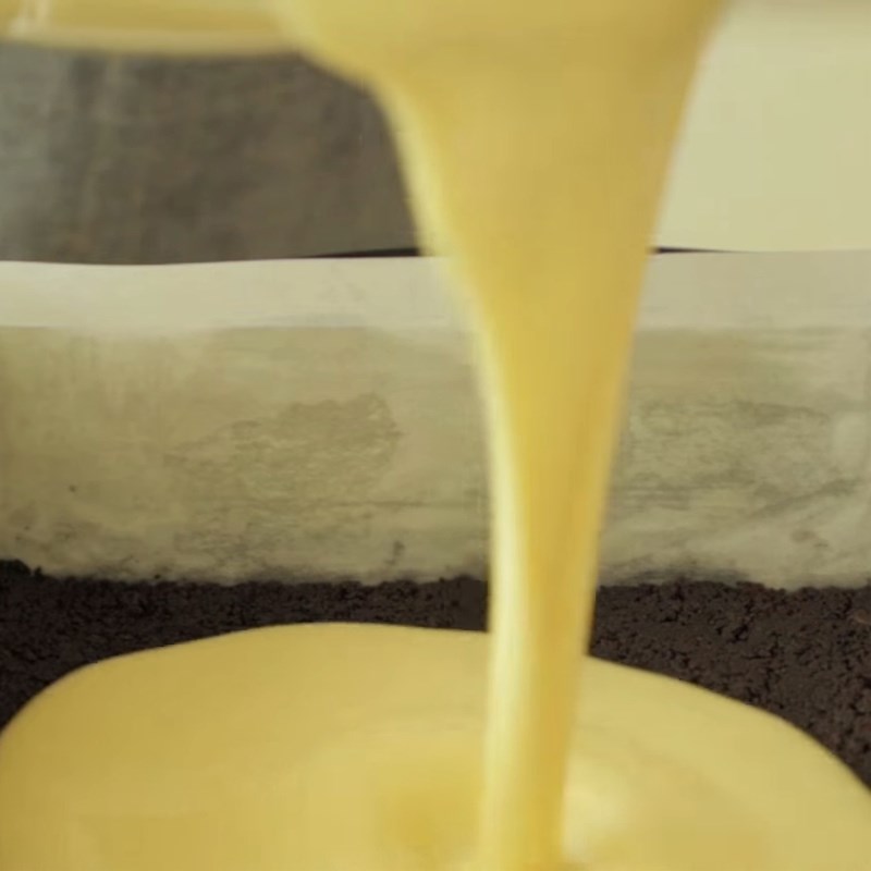 Bước 3 Nướng cách thủy kem phô mai chanh Cheesecake chanh kem việt quất