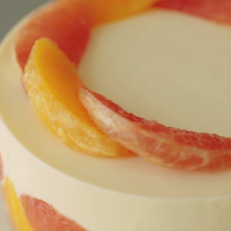 Bước 6 Tạo hình và trang trí Cheesecake bưởi cam (không cần lò nướng)