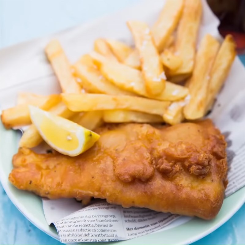 Bước 8 Thành phẩm Fish and Chips kèm đậu nghiền