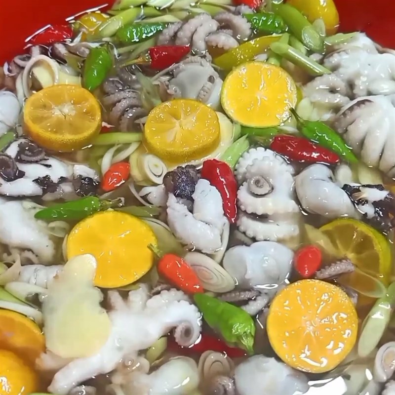 Bước 6 Thành phẩm Bạch tuộc ngâm sả tắc