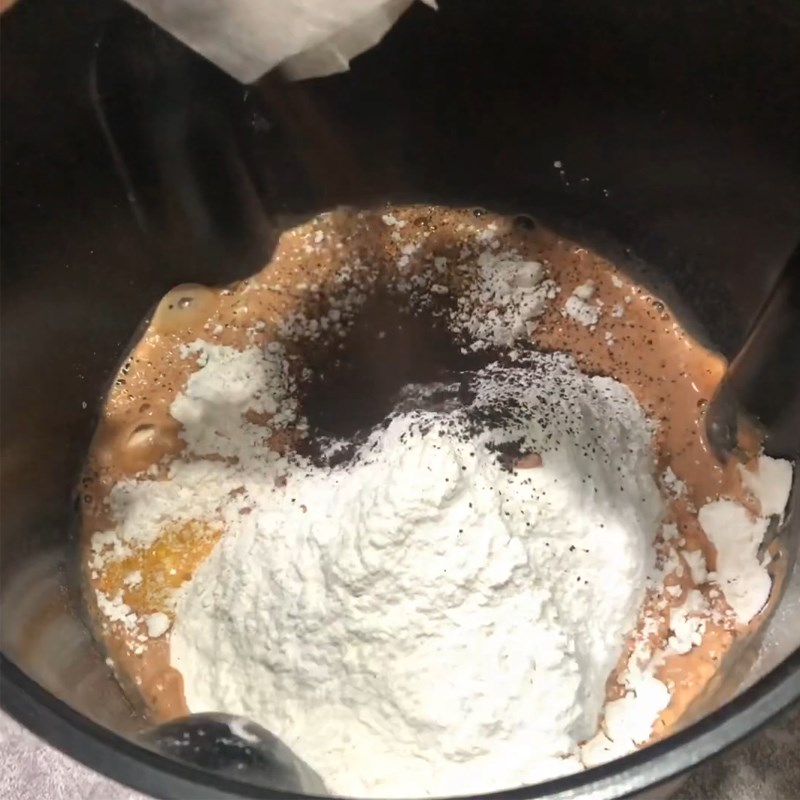 Bước 2 Trộn bột bánh Bánh mì trà sữa