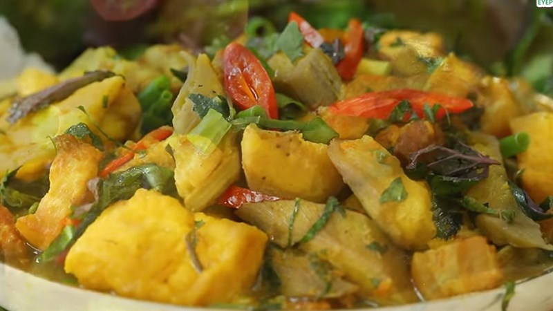 Thịt om chuối đậu