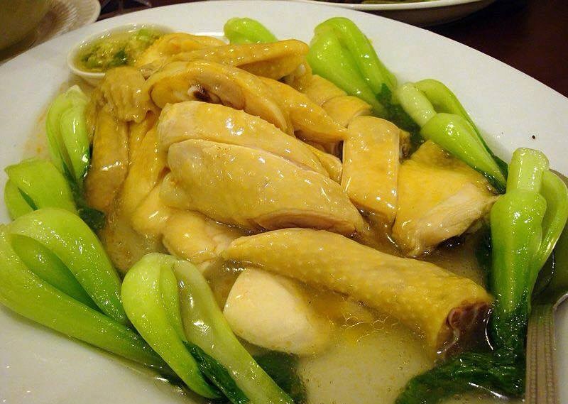 Gà hấp cải thìa