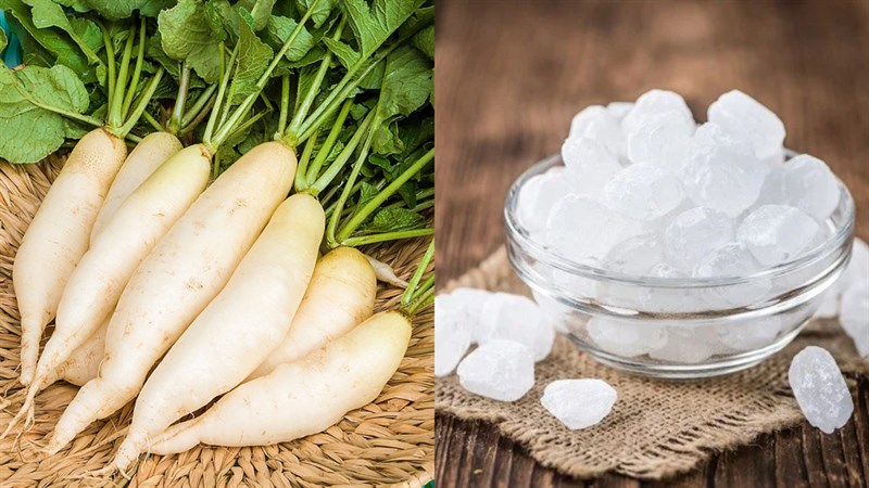 Nguyên liệu món ăn củ cải trắng ngâm đường muối