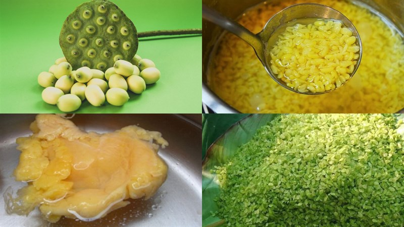 Nguyên liệu món ăn xôi hạt sen dừa đậu xanh