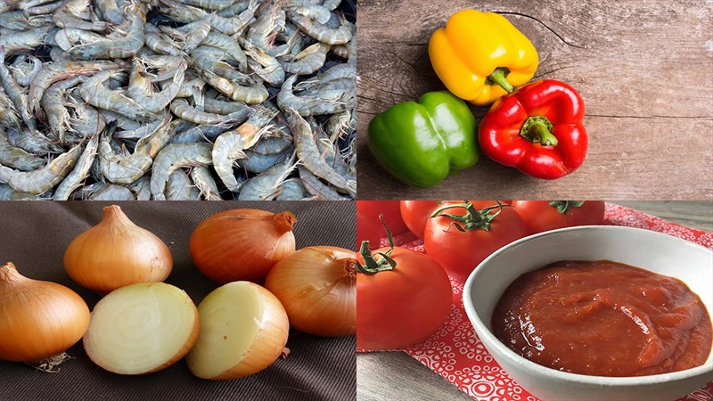 Nguyên liệu món nạp năng lượng tôm rán sốt chua ngọt