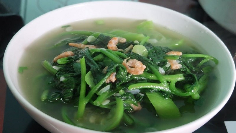 Canh mồng tơi nấu ngao