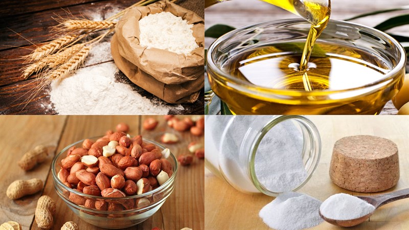 Nguyên liệu món nạp năng lượng bánh bột đậu phộng