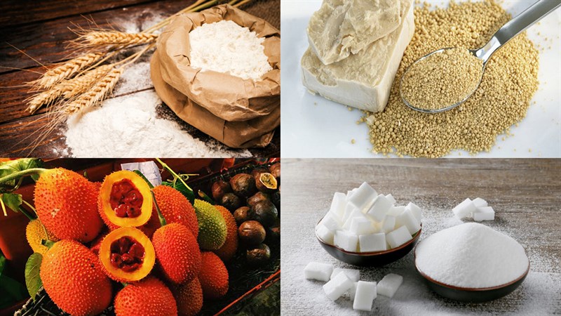 Nguyên liệu triển khai bánh bao gấc
