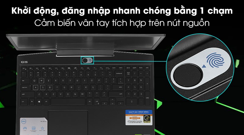 Laptop Dell G5 15 5500 i7 (70225485) - Vân tay