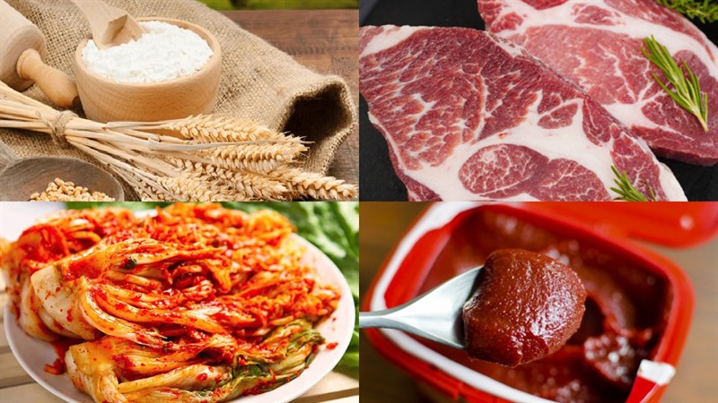 Nguyên liệu món ăn bánh bao kim chi