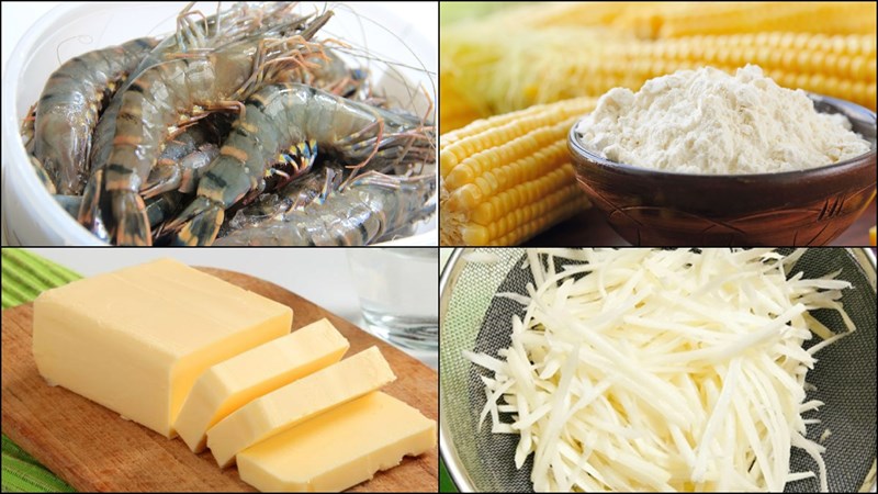 Nguyên liệu cho món tôm chiên phô mai