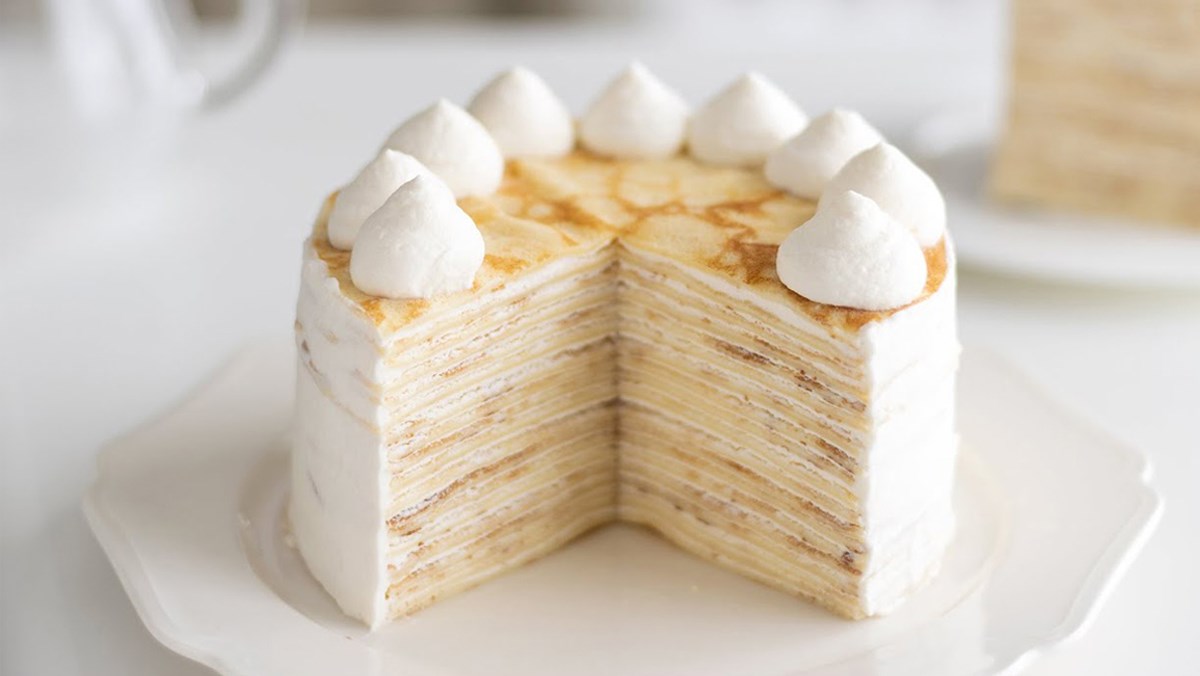Bánh crepe ngàn lớp cơ bản - Mille crepe cake