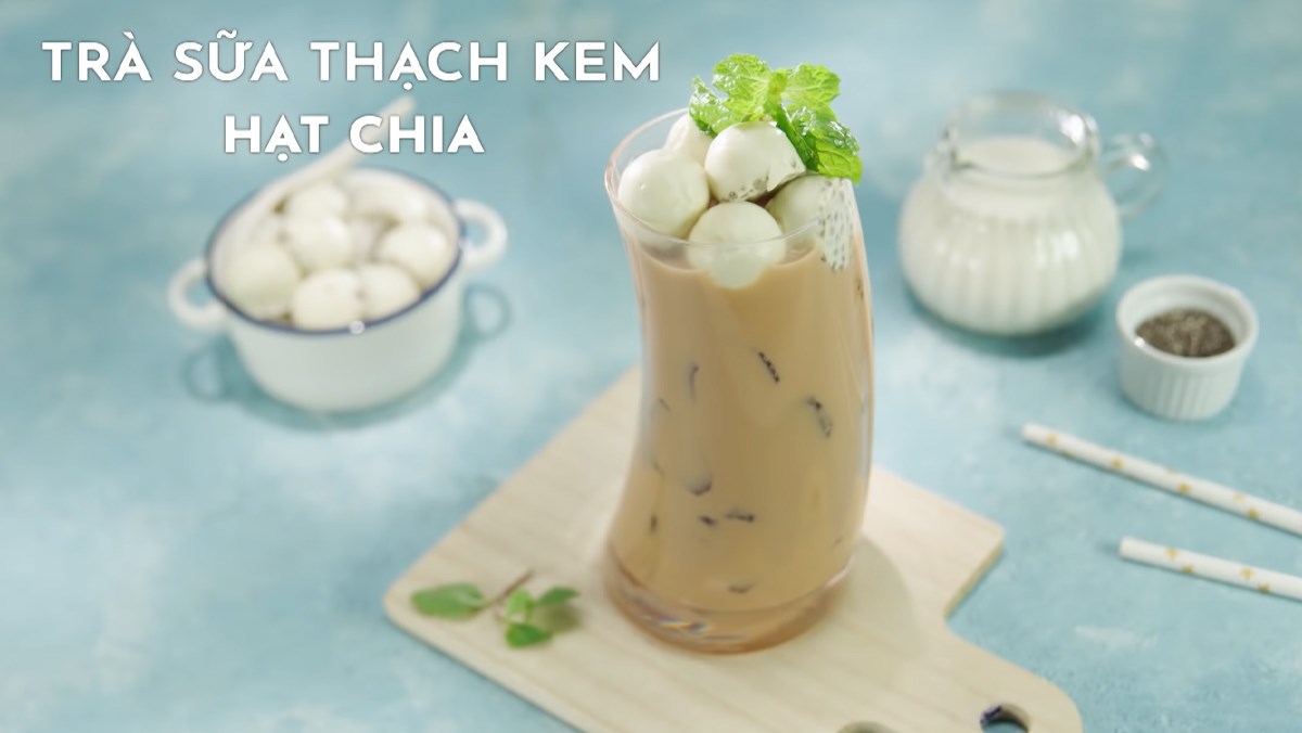 Trà sữa thạch kem hạt chia