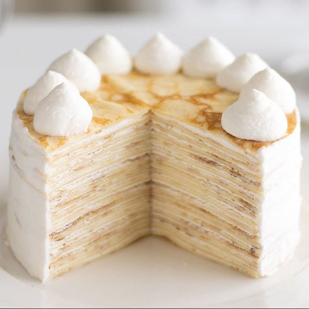 Cách làm bánh crepe ngàn lớp cơ bản - Mille crepe cake đơn giản, dễ làm