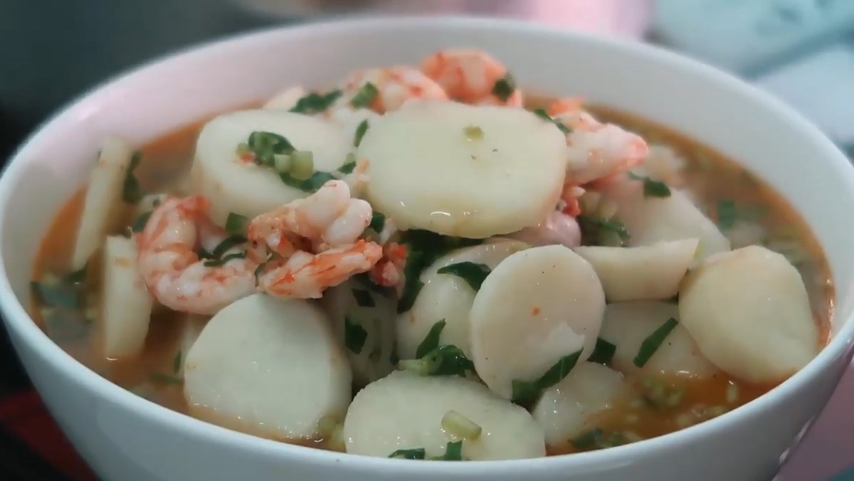 Canh củ từ nấu tôm