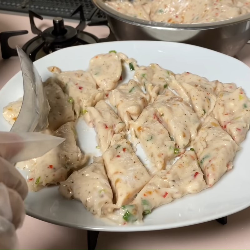 Bước 4 Chiên chả cá Chả cá basa