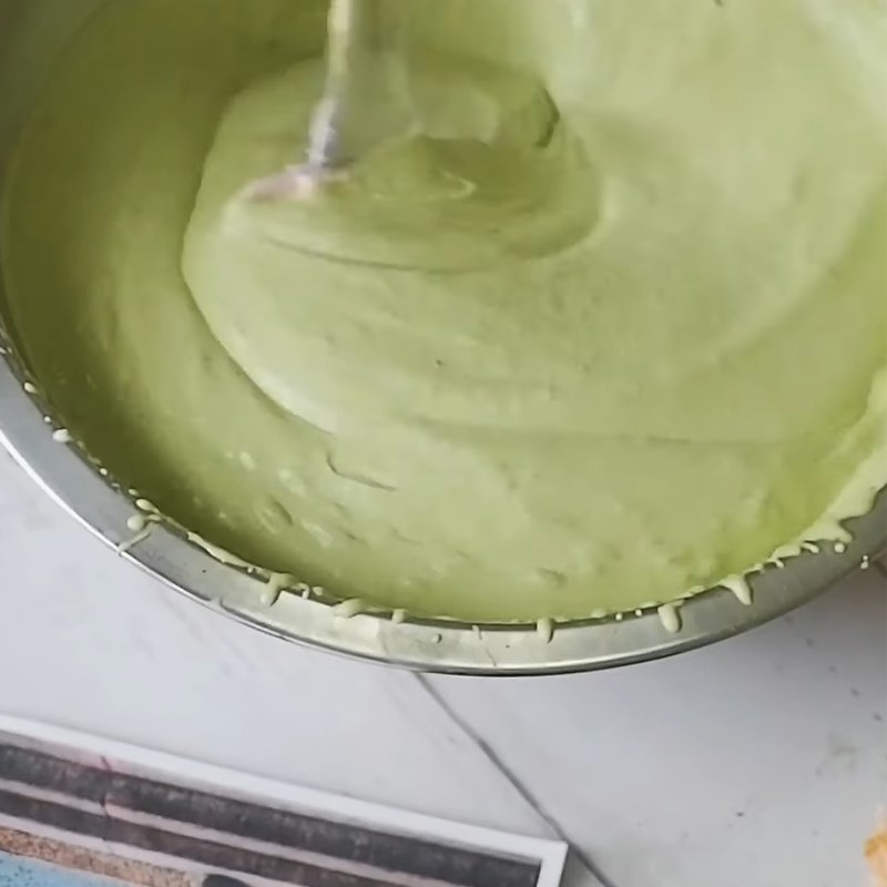 Bước 5 Làm kem matcha trà xanh Bánh gato bông lan kem matcha trà xanh