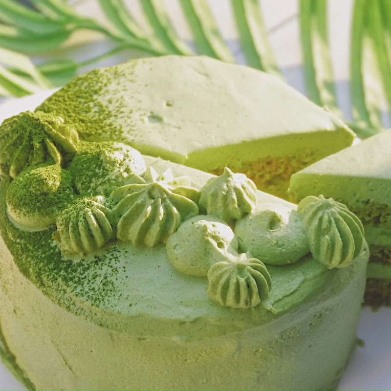 Bước 7 Thành phẩm Bánh gato bông lan kem matcha trà xanh