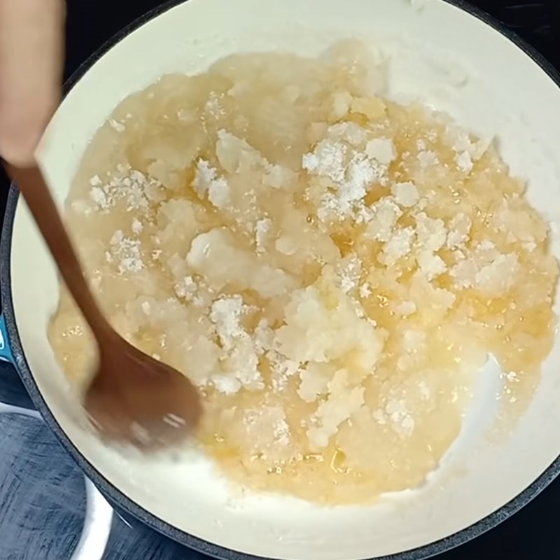 Bước 5 Trộn bột bánh caramel Bánh gạo lá dứa