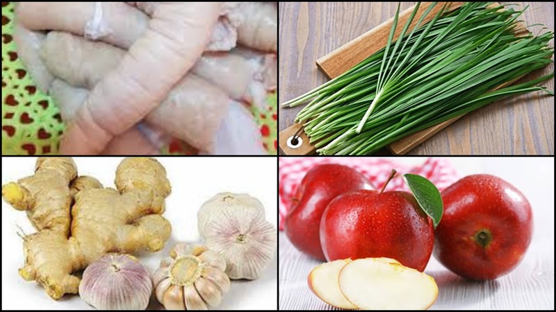 Nguyên liệu món ăn khấu linh nướng ăn kèm kim chi hẹ