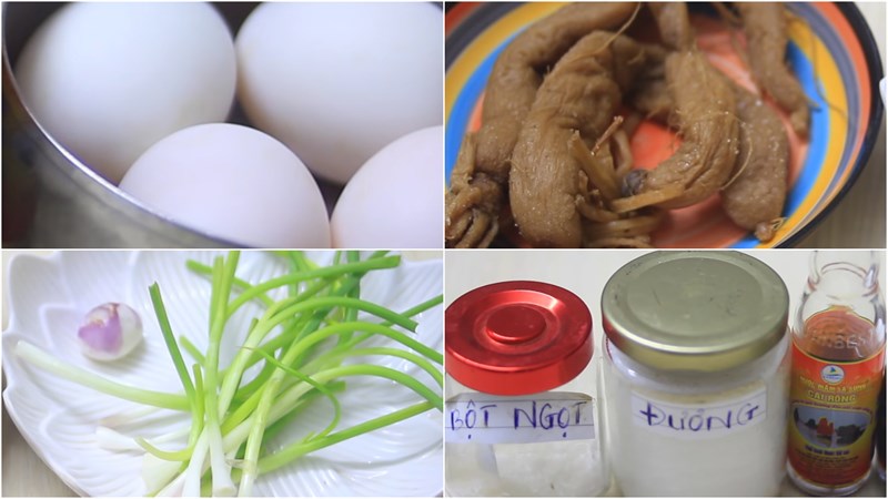 Nguyên liệu món ăn trứng chiên củ cải muối
